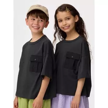 Gu By Uniqlo Kids Unisex Dry Pocket Boxy Tee 5 Minute Sleeve