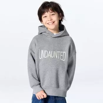 GU by Uniqlo Детское Унисекс Толстовка с капюшоном из плотного трикотажа 03 GRAY/100cm