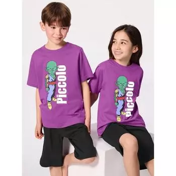 Gu By Uniqlo Kids Унисекс Хлопковый комплект для отдыха Шорты с коротким рукавом Dragon Ball Daima 75 PURPLE/110cm