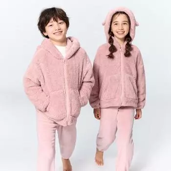 Gu By Uniqlo Kids Унисекс Marshmallow Feel Толстовка Комплект Кролик Длинные Рукава Длинные Брюки 11 PINK/110cm
