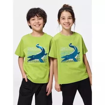 Gu By Uniqlo Kids Unisex Sequin T Mosasaurus 53 GREEN/100cm