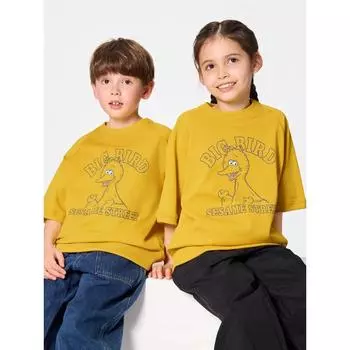 Gu By Uniqlo Kids Унисекс Свит T Sesame streeT 48 YELLOW/110cm