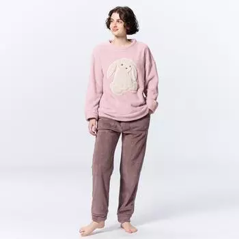 GU by Uniqlo Комплект с круглым вырезом Marshmallow Feel, кролик с длинными рукавами 31 BEIGE/XS