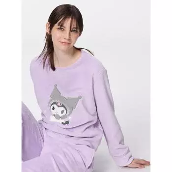 GU by Uniqlo Marshmallow Feel Lounge Set Длинный рукав Sanrio Персонажи 70 LIGHT PURPLE/S
