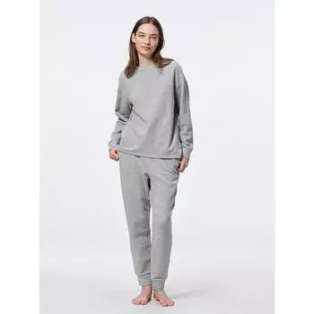 Gu By Uniqlo Мягкий эластичный комплект для отдыха с длинными рукавами и длинными брюками 03 GRAY/XS