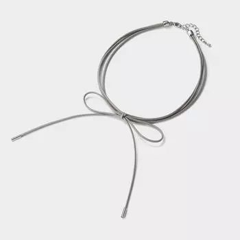 GU by Uniqlo Узкий ленточный чокер 03 GRAY/ONE SIZE