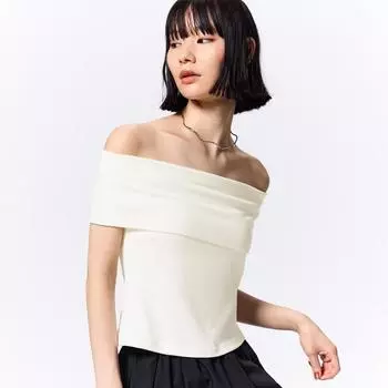 GU by Uniqlo Футболка с открытыми плечами 09 BLACK/3XL