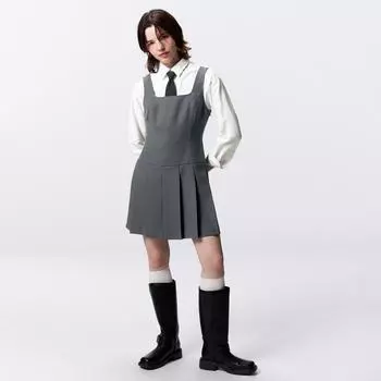 GU by Uniqlo Платье-джемпер с заниженной талией и складками NTQ