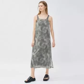 GU by Uniqlo Платье из тюля с принтом без рукавов +E