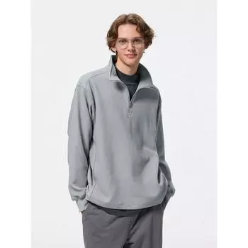 Gu By Uniqlo Плотный вафельный свитер с полумолнией 03 GRAY/XS