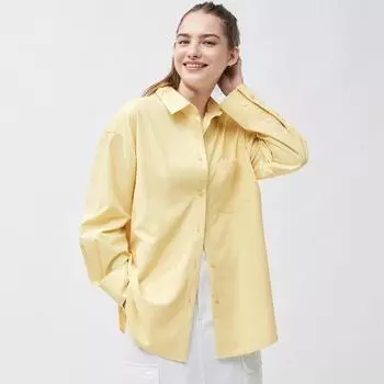 GU by Uniqlo рубашка оверсайз с длинными рукавами