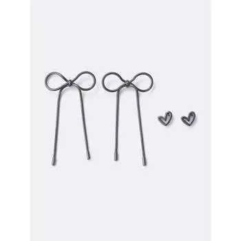 GU by Uniqlo Серьги-ленты в виде змеиной цепи 09 BLACK/ONE SIZE