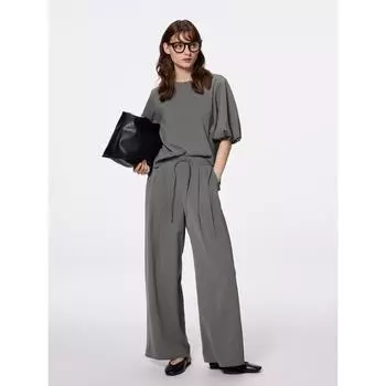 Gu By Uniqlo Драпированные широкие брюки Z 31 BEIGE/XXL