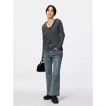 Gu By Uniqlo Slim Flare Jeans+ec Short Length 09 BLACK/XS