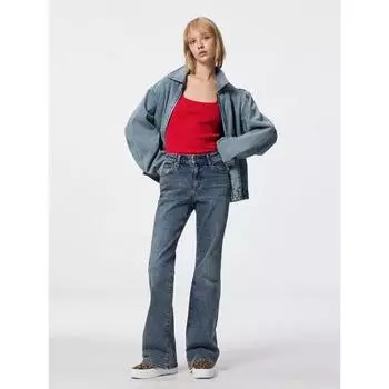 Gu By Uniqlo Slim Flare Jeans+ec Long Length 09 BLACK/XS