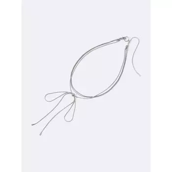 Gu By Uniqlo Snake Chain Ribbon Necklace 09 BLACK/ONE SIZE