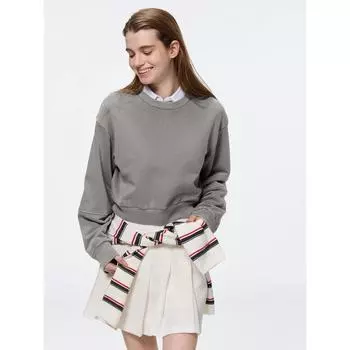 GU by Uniqlo Свитшот из стираного материала 03 GRAY/XS