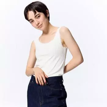 GU by Uniqlo Топ-майка из хлопковой смеси в рубчик Dry