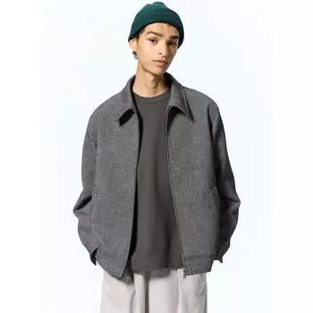 Gu By Uniqlo Уютный блузон Melton Zip Up Sw+e 09 BLACK/XS