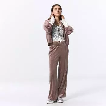 GU by Uniqlo велюровые брюки с боковой линией застежки, можно надевать