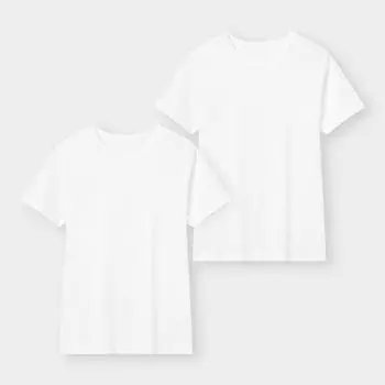 GU by Uniqlo внутренняя футболка с круглым вырезом и короткими рукавами, 2P