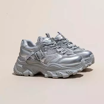 Гу Юньшу Туфли на толстой подошве для женщин весной и летом 2025 года, новая модная тенденция дышащих одинарных туфель со стразами 35