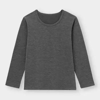 Футболка унисекс в стиле Gu Kids с круглым вырезом и длинными рукавами + E 01 OFF WHITE/110cm