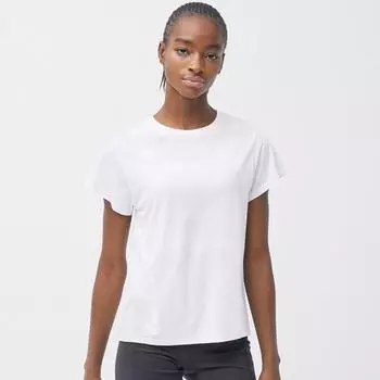 GU от Uniqlo. Бесшовная футболка с круглым вырезом и короткими рукавами. GA. 00 WHITE/XS