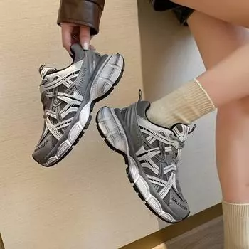 Gu Yun | Кроссовки женские 2024 осень новый тренд мода ретро дышащие легкие нескользящие повседневные туфли осень 35 бордовый