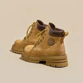 Gu Yun Martin boots big yellow boots women s tooling boots 2024 new summer height increase casual versatile platform short boots 35 жёлтый