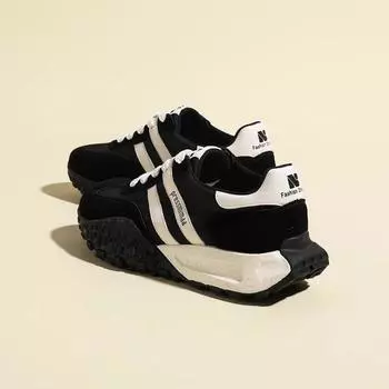 Gu Yun толстая подошва ретро черные немецкие кроссовки мягкая подошва легкие кроссовки весна 2025 новые женские кроссовки спортивная и повседневная обувь 35 чёрный