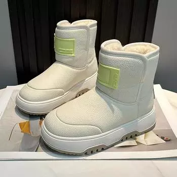 Gu Yunshu Bread Snow Boots Children s 2024 Winter Thick-soled Fleece Thickened Warm Short Tube Northeast Large Cotton Shoes Women 35