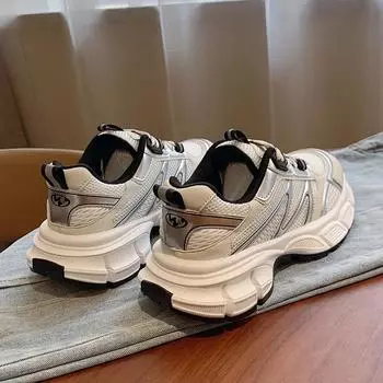 Gu Yunshu Лето 2024 года, новая мода, модная обувь для пап, повседневная спортивная обувь, сетчатая дышащая одинарная обувь для женщин 35 серебряный