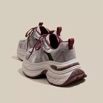 Gu Yunshu Маленькая мужская обувь на платформе для папы, женская обувь для увеличения внутренней высоты, женская обувь 2025 года, повседневная спортивная обувь для бега 34 серый