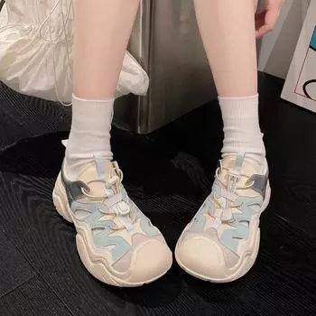 Gu Yunshu Summer Waves~ 2024 Летние новые толстые подошвы Ugly Moe Traceway Creek Hollow Дышащие повседневные сандалии Daddy для женщин 35