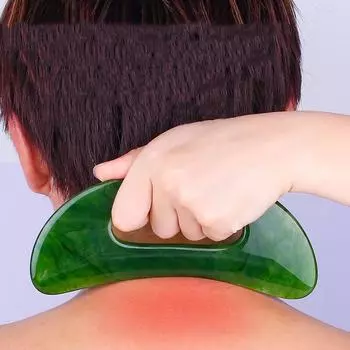 Gua Sha Unisex Scraping Board для массажа шейного отдела позвоночника, маленькая ятаганная скребковая смола, пчелиный воск, ручная скребковая доска жёлтый