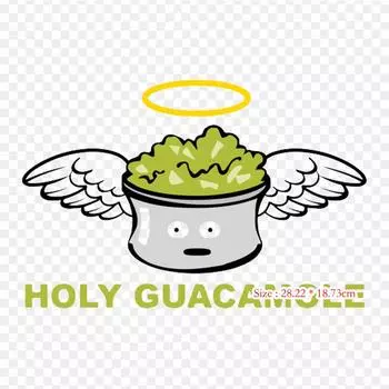 Guacamole Iron on Heat Transfer Printing Vinyl Patches Sticker for Clothes DIY Appliques Washable Patches