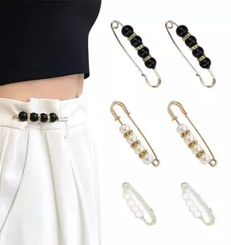 GUANGUAN пряжка на талии булавка для джинсов регулировка талии зажим для талии регулятор жемчужная брошь булавка бесшовный съемный регулируемый (Набор 6)