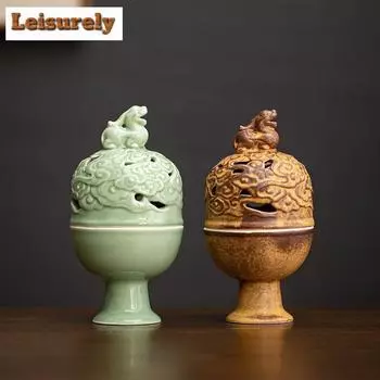 Guanyun Высокая Тарелка Курильница Китайская Дзен Керамическая Башня Агаровое Дерево Сандаловое Дерево Ароматерапевтическая Печь Украшение Рабочего Стола