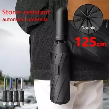 Guarda-chuva UV Totalmente automtico, ветрозащита, светоотражающая полоса, обратная складка, ручка-карабин, Viagem, Homens e Mulheres
