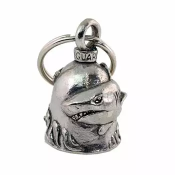 Guardian Bell USA SHARK Shark Amulet Biker Key Chain Traffic Safety Amulet Bell AMGB-179, Pewter