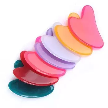 Гуаша Красивый массажный скребок с пчелиным воском, скребок для массажа, массажер для лица, иглоукалывание Гуа Ша, доска для лица для глаз, спа-инструмент для массажа жёлтый