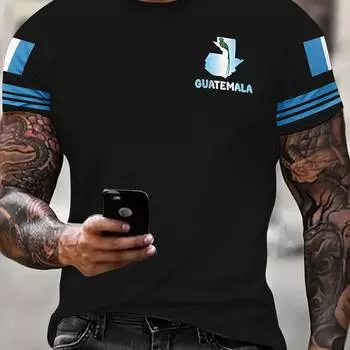 Футболка Guatemala Summer Novelty для мужчин с 3D-принтом — классная удобная футболка с коротким рукавом и круглым вырезом S