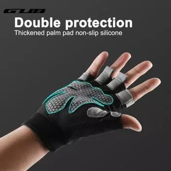 GUB 1 пара велосипедных перчаток, защита ладоней с половиной пальца, нейлоновые дышащие перчатки для тренировок, перчатки для спортзала для фитнеса L