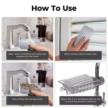 Губчатая щетка Удобная нескользящая текстура Губчатая щетка без следов Губчатая щетка Ручное чистящее оборудование Губчатая щетка Товары для общежития розовый