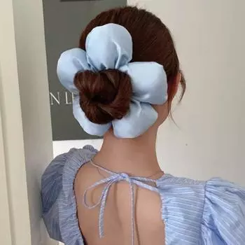 Губка Цветок Резинки Для Волос Тканевые Преувеличенные Резинки Для Волос Модные Большие Атласные Резинки Для Волос Вечеринка style1
