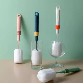 Губка для бутылок, водопоглощение, регулируемая легкая стеклянная щетка для скруббера для дома зелёный