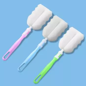 Губка для чистки чашек Съемная щетка для термоса Детская бутылочка Щетка для чистки чашек Индивидуальная упаковка #C1AWS# розовый