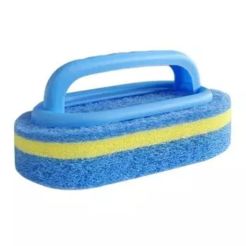 Губка для чистки ванной комнаты с ручкой, не царапающая, многоразовая, широко используемая, кухонная губка
