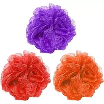 Губка для душа — Яркая губка для ванны — Губка для мытья душа — Шарик для душа [Выбор цвета может быть разным!] (04 шт.) 19x12x6cm